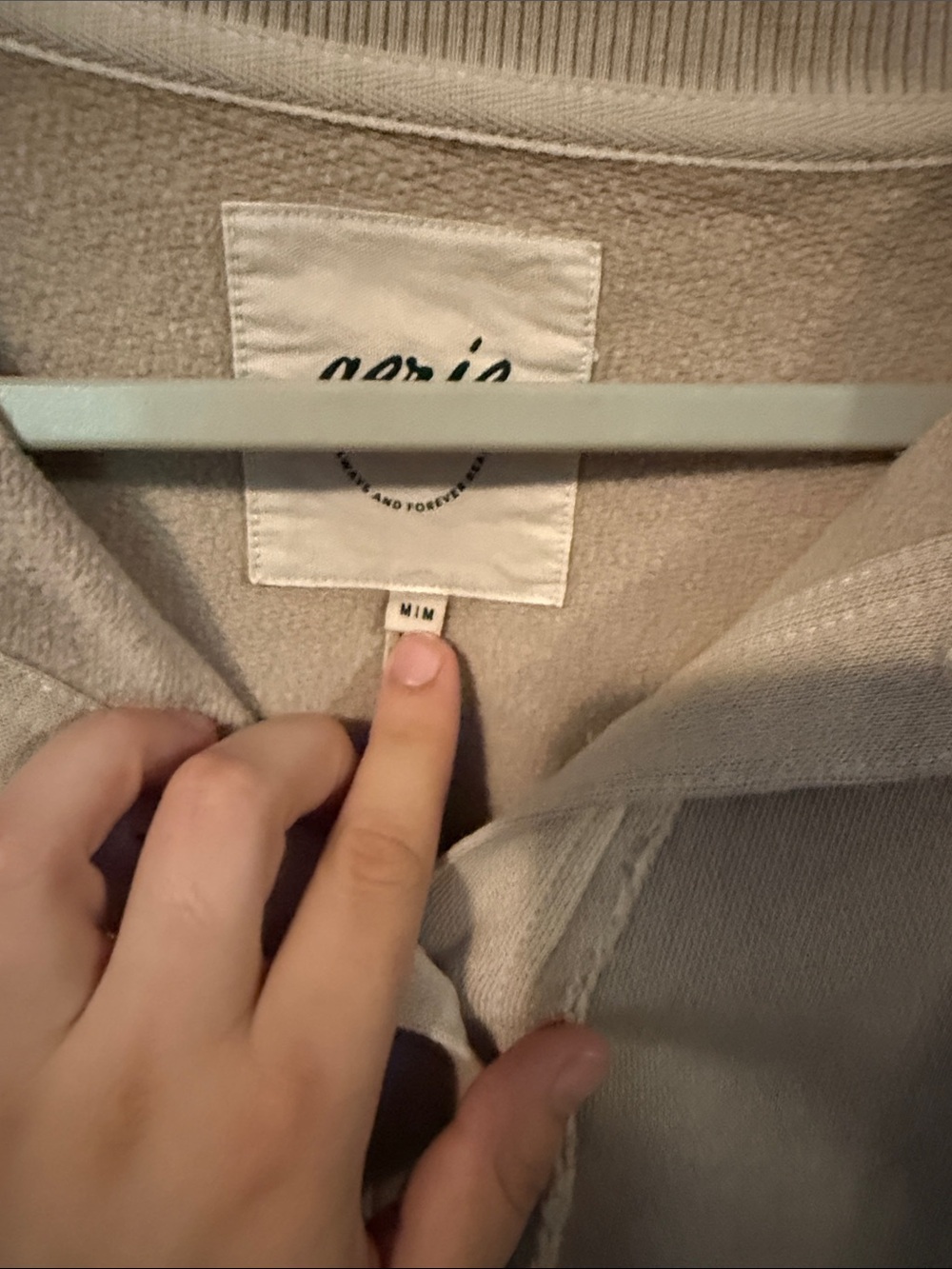 Pullover Collared Sweatshirt - Light Taupe - Picture 2 of 3